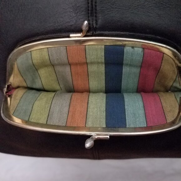Authentic Vintage 1960's Black Coach Bonnie Cashin Legacy DoubleKiss Lock Purse - Picture 3 of 13